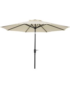 Outdoor Expressions 9 Ft. Aluminum Tilt/Crank Cream Patio Umbrella