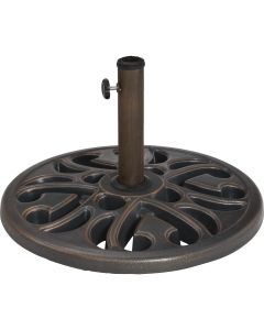 Outdoor Expressions 20 In. Round Bronze Polyresin Umbrella Base