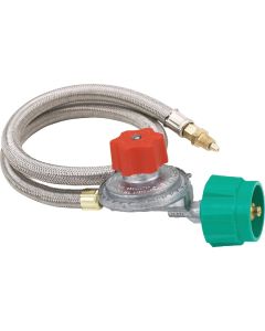 Bayou Classic 36 In. Stainless Steel Low Pressure LP Hose & Adjustable Regulator