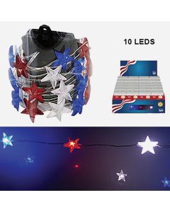 Alpine 55 In. 10-Light Patriotic LED String Lights