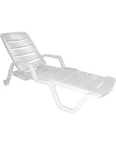 Adams White Resin Adjustable Chaise Lounge