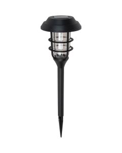 Moonrays Black 2 Lumens Plastic Solar Cage Path Light