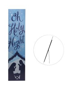 Alpine 1 In. W. x 42 In. H. x 8 In. L. Oh Holy Night Porch Greeter Sign with Easel