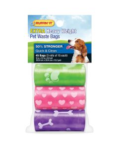 Ruffin' it 9.5 In. W. x 13.5 In. H. Multi-Color Pet Waste Bag (45-Pack)