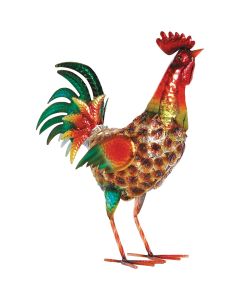 Alpine 16 In. H. Glossy Iron Rooster Lawn Statue