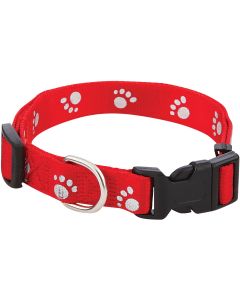 Westminster Pet Ruffin' it Reflective 14 In. to 20 In. Nylon Paw Print Dog Collar