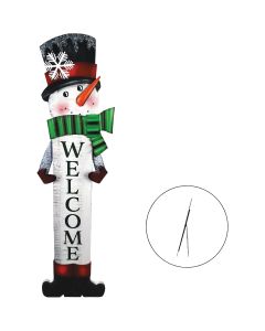 Alpine 2 In. W. x 47 In. H. x 11 In. L. Tall Snowman Christmas Porch Greeter Sign with Easel