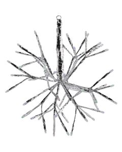 Alpine 10 In. LED 48-Bulb Multi Hanging Twig Snowflake Ornament Light Decoration