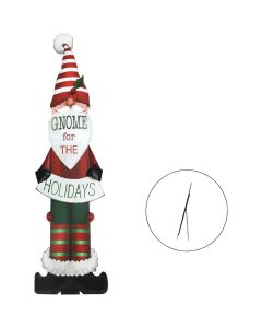 Alpine 2 In. W. x 47 In. H. x 11 In. L. Gnome for the Holidays Porch Greeter Sign with Easel