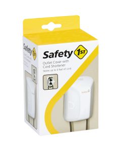 Safety 1st White Plastic Outlet Cover w/Cord Shortener