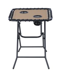 Outdoor Expressions Tan 18 In. Square Steel Folding Side Table