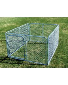 Fence Master Silver Series 6 Ft. W. x 4 Ft. H. x 8 Ft. L. Steel Outdoor Pet Kennel