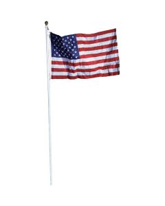 Valley Forge 3 Ft. x 5 Ft. Polycotton American Flag & 18 Ft. Pole Kit