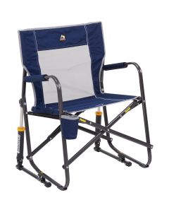 GCI Outdoor Freestyle Indigo PVC-Backed Polyester Powder-Coated Steel Folding Rocker