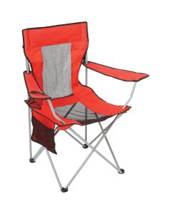 Outdoor Expressions Red Polyester Mesh Folding Chair