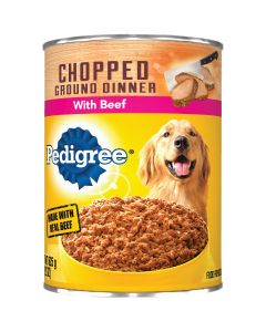 Pedigree Meaty Ground Dinner with Chopped Beef Wet Dog Food, 22 Oz.