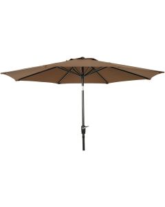 Outdoor Expressions 9 Ft. Aluminum Tilt/Crank Brown Patio Umbrella