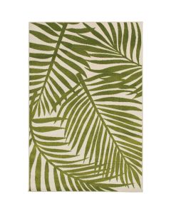 Backyard Bungalow Tropical Oasis 6 Ft. 7 In. x 9 Ft. 6 In. Green Fronds Plush Outdoor Rug