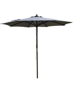 Outdoor Expressions 9 Ft. Pulley Gray Market Patio Umbrella with Chrome Plated Hardware