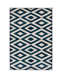 Backyard Bungalow Scalene 6 Ft. 7 In. x 9 Ft. 6 In. Blue Diamond Plush Outdoor Rug