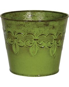 Robert Allen Fleur De Lis 8 In. Metal Tansy Green Planter