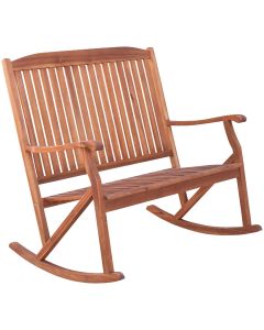 Leigh Country Sequoia Collection Brown Acacia Wood Double Patio Rocker