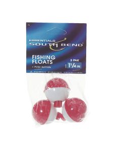 SouthBend 1-1/4 In. Red & White Push-Button Fishing Bobber Float (3-Pack)