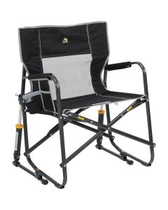 GCI Outdoor Freestyle Black PVC-Backed Polyester Powder-Coated Steel XL Folding Rocker