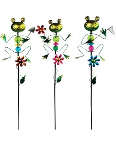 Alpine 36 In. Metal Frog Garden Stake Lawn Ornament