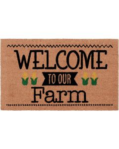 Natco Home 18 In. x 30 In. Coir Outdoor Doormat, Welcome To Our Farm