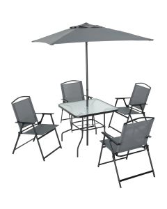 Outdoor Expressions 6-Piece Sling Dining Set with Umbrella