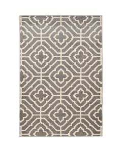 Backyard Bungalow Glidden 6 Ft. 7 In. x 9 Ft. 6 In. Neutral Geo Plus Tile Plush Outdoor Rug