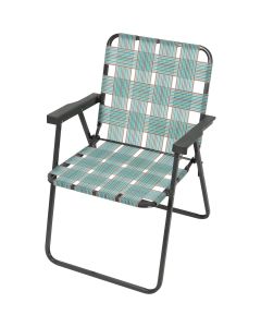 Rio Brands Teal & Gray Polyester Web Steel Frame Folding Chair