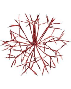 Alpine 16 In. LED 96-Bulb Red Hanging Twig Snowflake Ornament Light Decoration