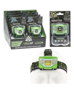 LitezAll Quattro 200 Lm. LED 3AAA 4-Mode Headlamp