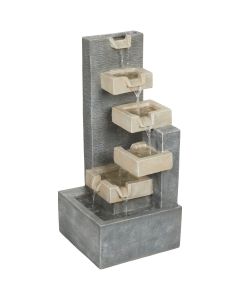 Best Garden 14 In. W. x 31 In. H. x 14 In. L. Resin Tiered Brick Fountain