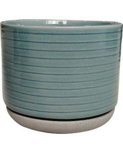 Southern Patio Vado 6 In. Ceramic Sea Blue Planter