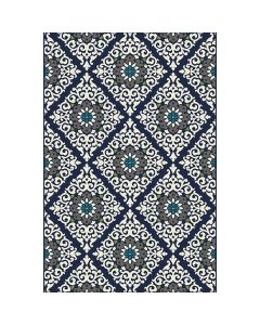 Backyard Bungalow San Miguel 6 Ft. 6 In. x 9 Ft. 6 In. Medallion in Diamond Plush Outdoor Rug