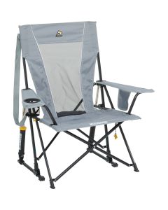 GCI Outdoor Comfort Pro Mercury Gray PVC-Backed Polyester Steel Powder-Coated Folding Rocker