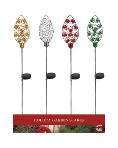 Alpine 33 In. LED Solar Christmas Bulb Holiday Garden Stake