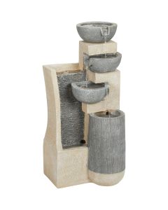 Best Garden 13 In. W. x 30 In. H. x 14 In. L. Resin Tiered Bowl Fountain