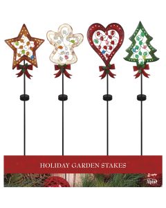 Alpine 36 In. LED Solar Classic Christmas Icons Holiday Garden Stake