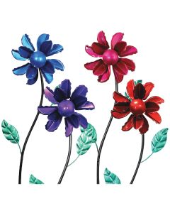 Exhart 18 In. Metal Kinetic Mini Flower Plant Stake