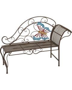 Alpine 56 In. L. Metal Butterfly Garden Chaise Lounge