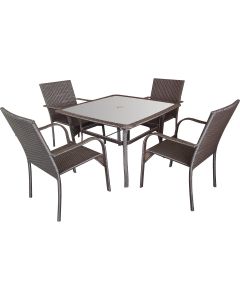 Outdoor Expressions 5-Piece Mocha Brown Dining Set