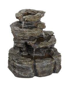 Best Garden 17 In. W. x 18 In. H. x 17.5 In. L. Resin Rock Fountain