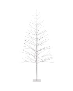 Alpine 60 In. Silver Christmas Tree with Cool White LED Lights