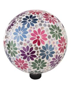 Alpine 10 In. Dia. Daisy Mosaic Glass Gazing Globe