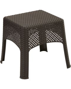 Adams Earth Brown 18.5 In. Square Woven Poly Side Table