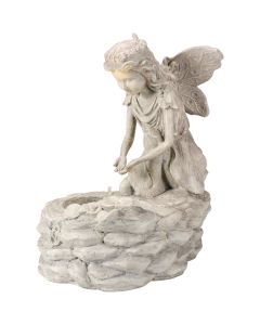 Lumineo 17.3 In. W. x 18.5 In. H. x 11.2 In. L. Polyresin Fairy Solar Fountain